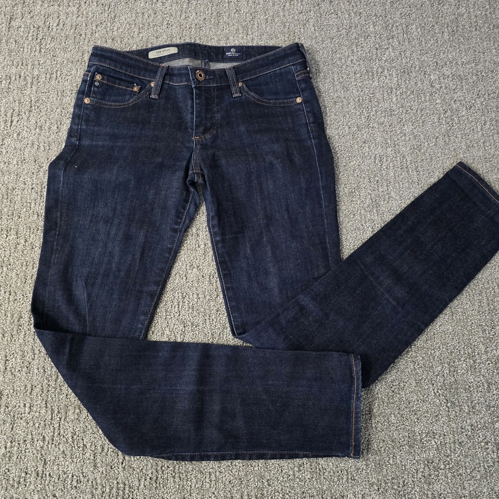 AG The Stilt Cigarette Jeans Womens 27R‎ Dark Wash Mid Rise Stretch USA